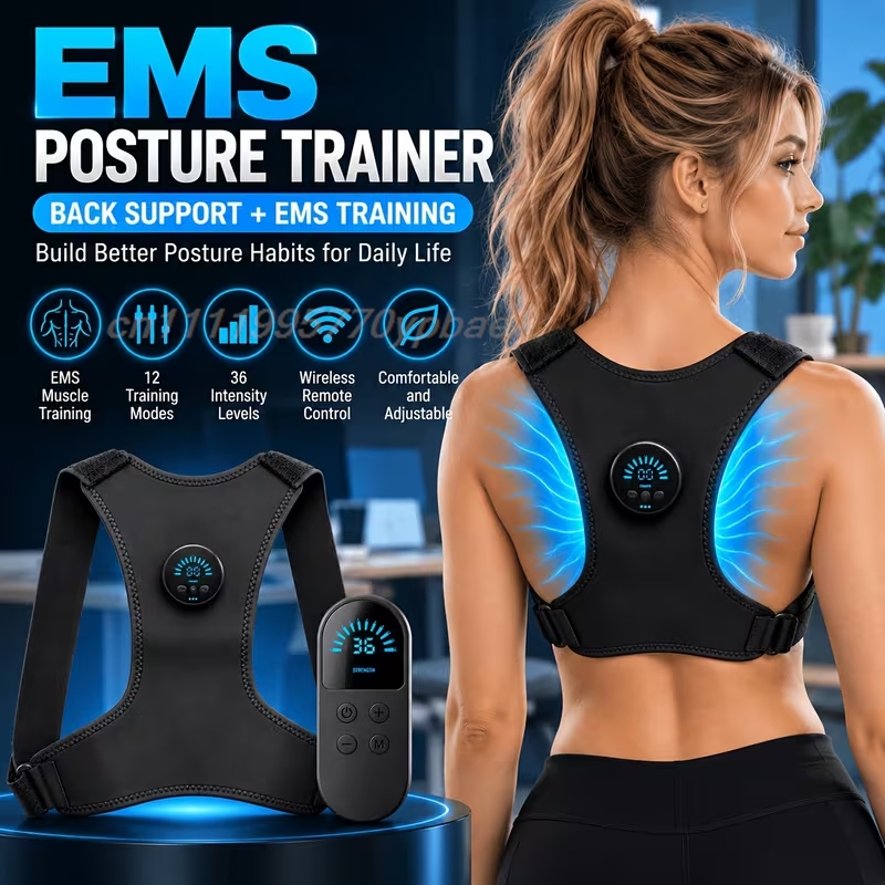 Posture Corrector Back - EMS Haltungskorrektor zur Rückenschmerzlinderung, verstellbar, 12
